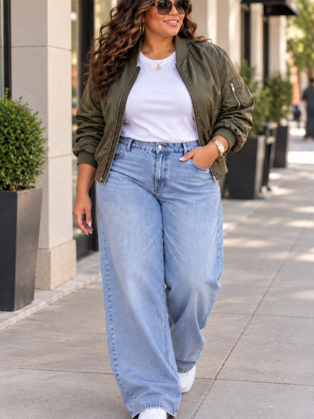 Hollister Distressed (Plus Size) Light Blue Wide Leg Jeans